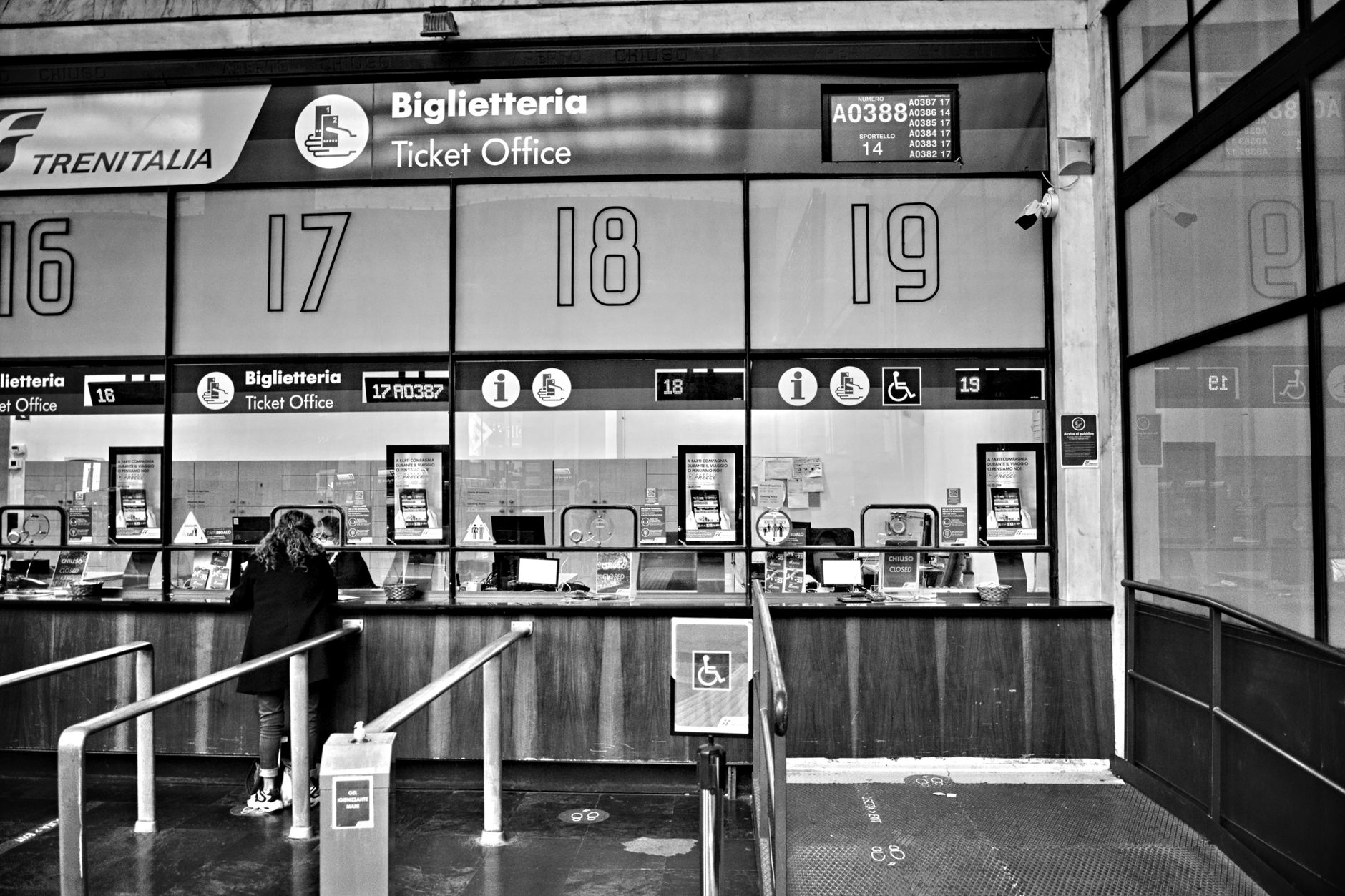 museum ticket desk visitors